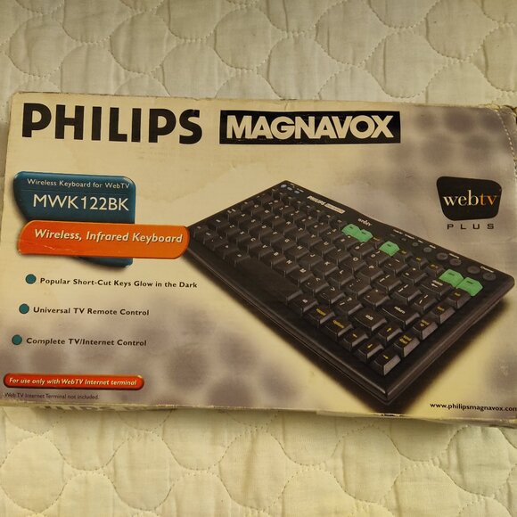 Philips Magnavox MWK122BK Wireless Keyboard for Web TV - Picture 1 of 3